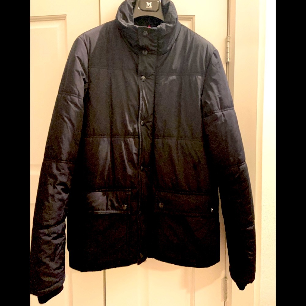 MENS MONCLER AUTHENTIC SZ 2 NAVY DUVET FILLED  PUFFER JACKET MEDIUM